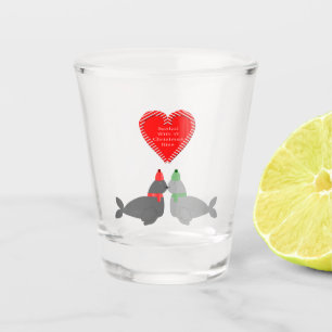 Verre A Shot Joli Seals de baiser de Noël