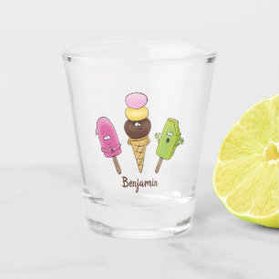 Verre A Shot Joli trio de glaces en popsicle de dessin animé dr