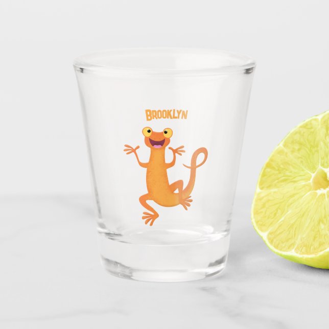 Verre A Shot Joli triton orangé joyeux (Devant)