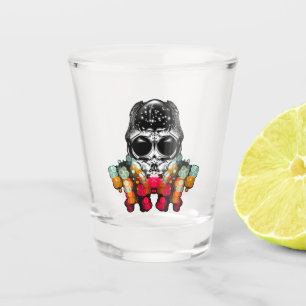 Verre A Shot Jolie araignée d'automne avec chapeau goutte de ro