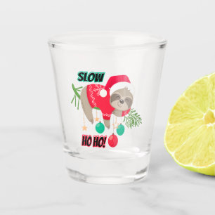 Verre A Shot Jolie et drôle Père Noël Sloth Lent Ho Ho