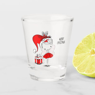Verre A Shot Jolie fée de Noël avec cadeaux