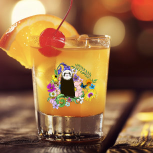 Verre A Shot Jolies fleurs sauvages de furet sableux en bois ve