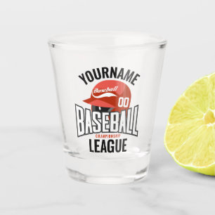 Verre A Shot Joueur de baseball personnalisé NOM Équipe Champ C