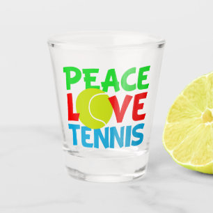 Verre A Shot Joueur de tennis Peace Love