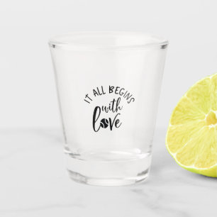 Verre A Shot Joueur de tennis Tout Commence Avec Amour