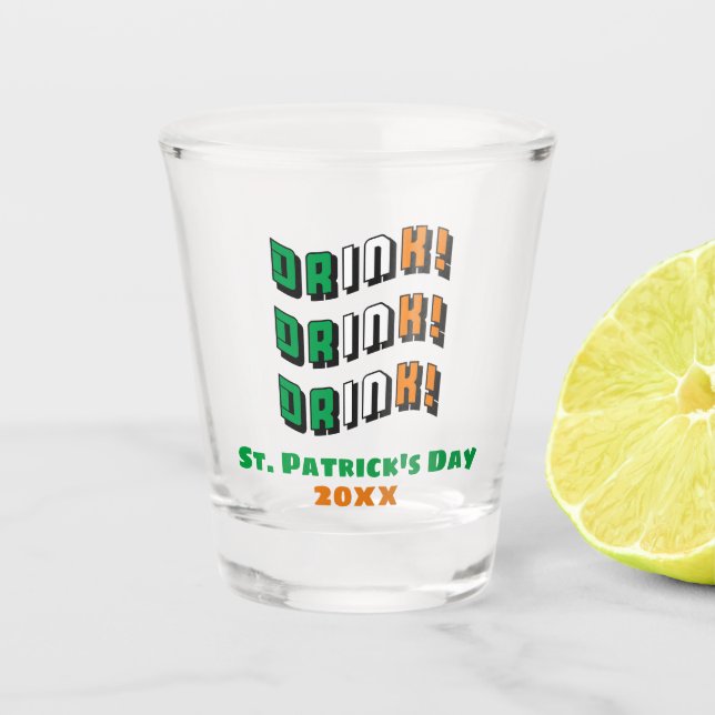 Verre A Shot Jour de la Saint Patrick Irlandais mignon Drôle Bo (Devant)