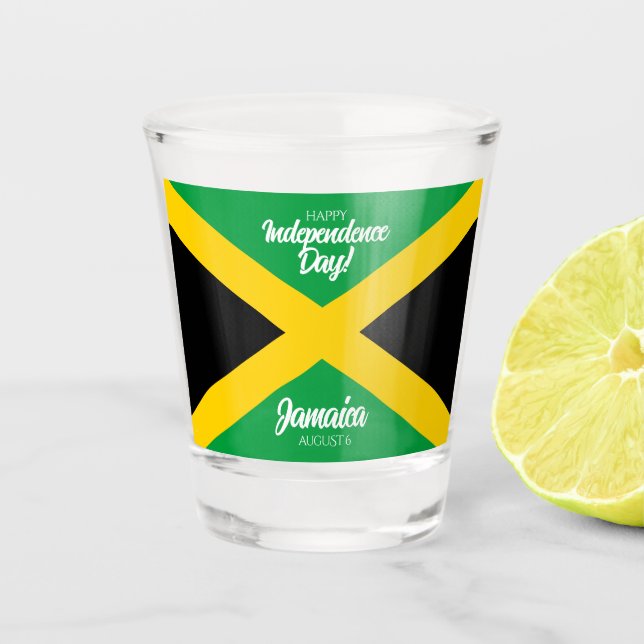Verre A Shot Jour de l'indépendance de la Jamaïque drapeau nati (Devant)