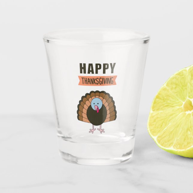 Verre A Shot Jour du bon thanksgiving Turquie Gratuit vacances (Devant)