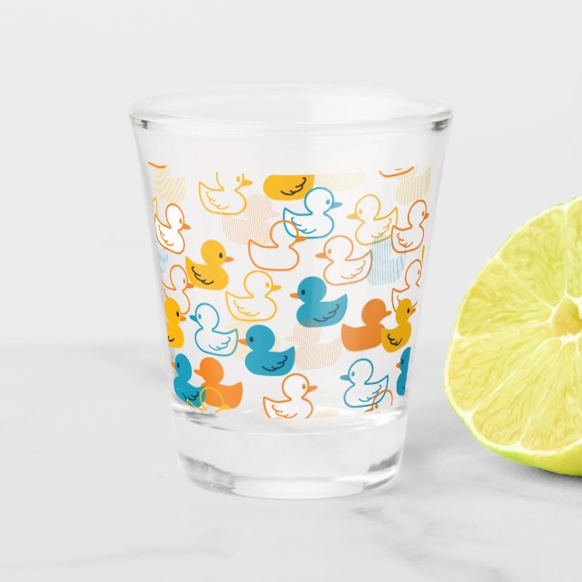 Verre A Shot Joyeuse baignade une patte de canards Motif II (Devant)