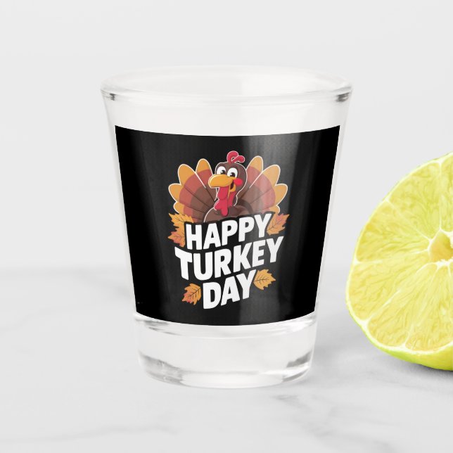 Verre A Shot Joyeuse fête de Thanksgiving Day Gift  (Devant)