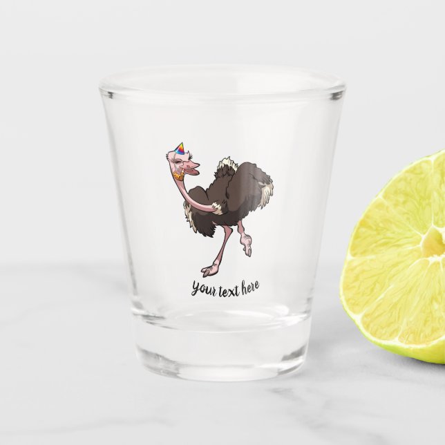 Verre A Shot Joyeuse Ostrich Danser en caricature Casquette de  (Devant)