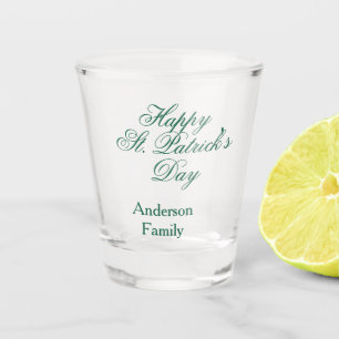 Verre A Shot Joyeuse Saint-Patrick famille nom vert minimal
