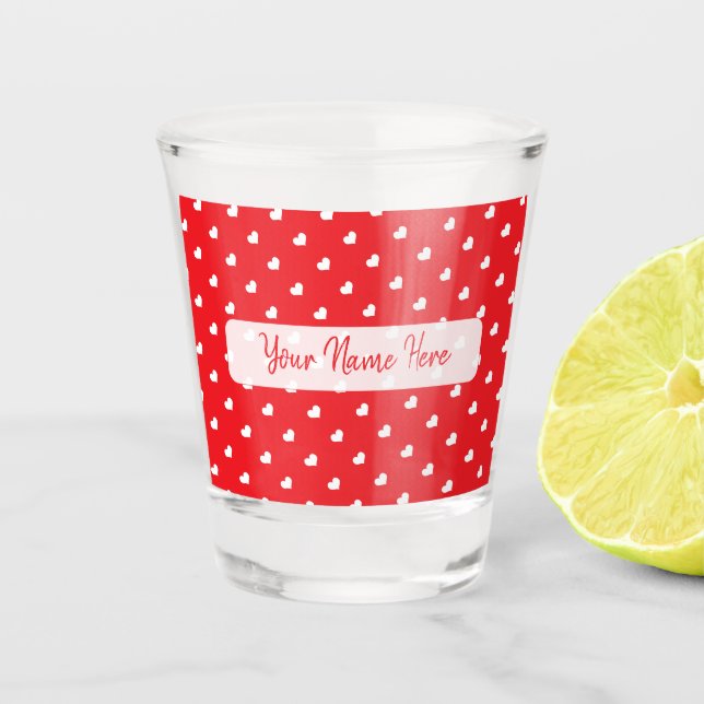 Verre A Shot Joyeuse Saint-Valentin Moderne Motif d'Amour (Devant)