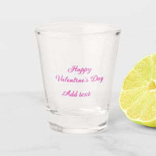 Verre A Shot Joyeuse Saint-Valentin texte rose nom message