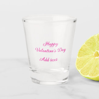 Verre A Shot Joyeuse Saint-Valentin texte rose nom message