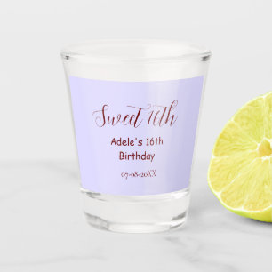 Verre A Shot Joyeux 16ème anniversaire violet pastel mauve rétr