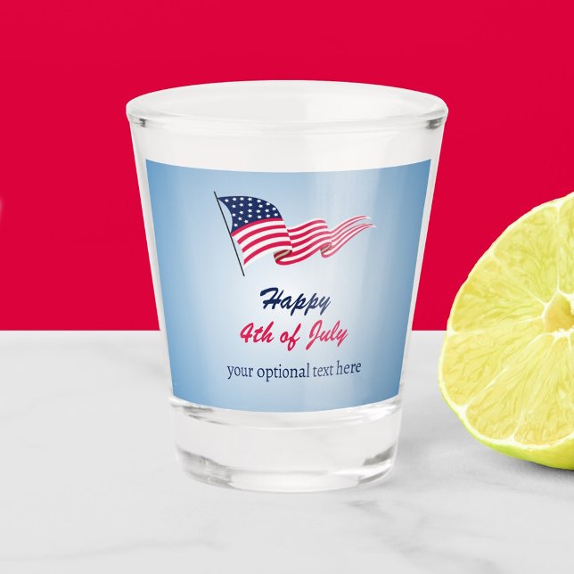 Verre A Shot Joyeux 4 juillet avec drapeau américain (Créateur téléchargé)