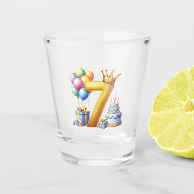 Verre A Shot Joyeux 7ème Anniversaire (Devant)