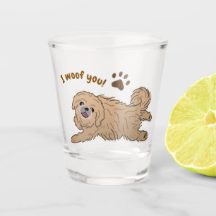 Verre A Shot Joyeux Amoureux des chiens Pekingese Je Vous Oubli