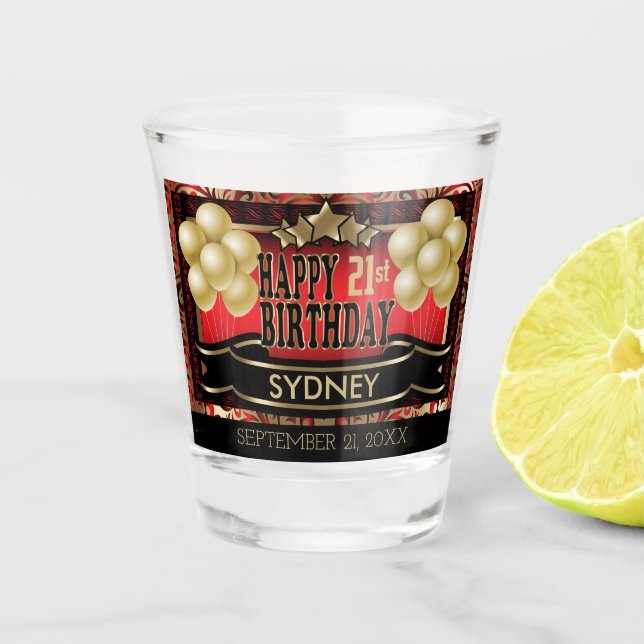 Verre A Shot Joyeux anniversaire de Keepsaké personnalisé - Rou (Devant)