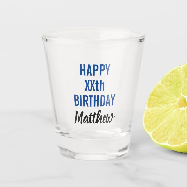 Verre A Shot Joyeux anniversaire de la typographie moderne (Devant)