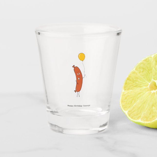 Verre A Shot Joyeux Anniversaire Saucisse  (Devant)