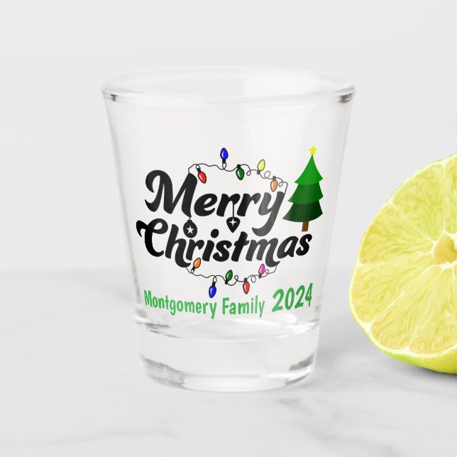Verre A Shot Joyeux Cruisemas Famille personnalisée (Devant)