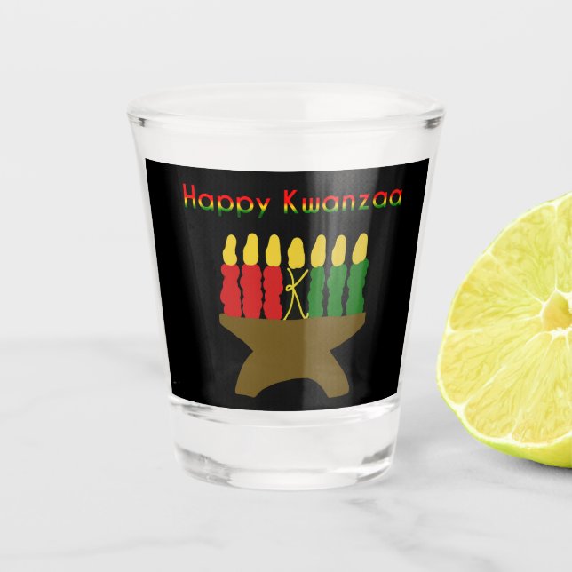 Verre A Shot Joyeux Kwanzaa Kinara (Devant)