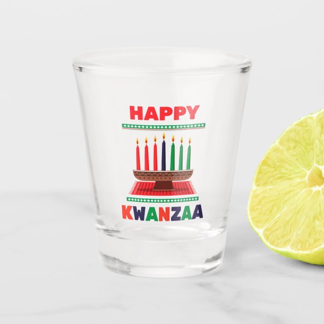 Verre A Shot Joyeux Kwanzaa Kinara (Devant)