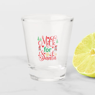 Verre A Shot Joyeux Lait De Noël Pour Père Noël