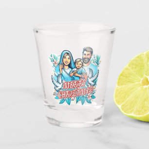 Verre A Shot Joyeux Noël - La Sainte Famille - Nativité