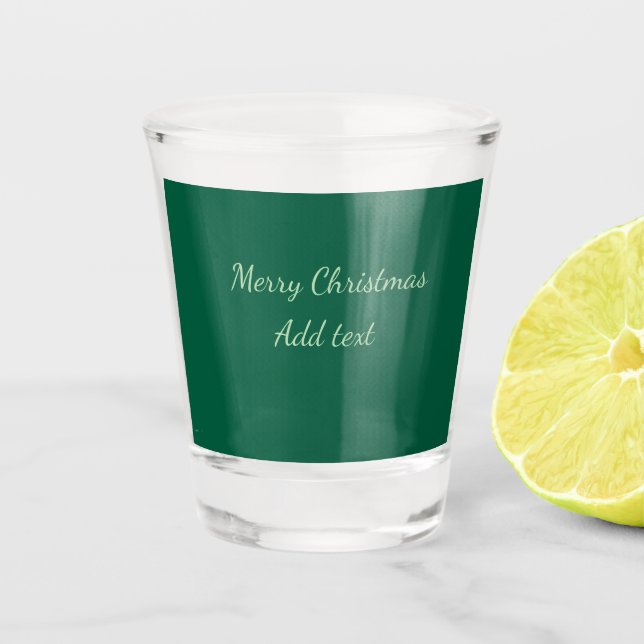 Verre A Shot Joyeux Noël vert plaine solo arrière - plan vacanc (Devant)
