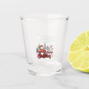 Verre A Shot Joyeux Noël Vintage Red Père Noël Truck Cadeaux
