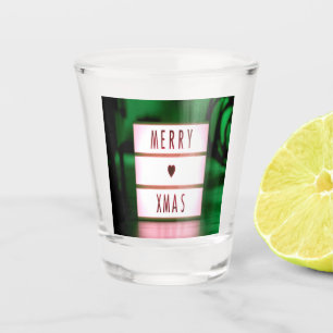 Verre A Shot Joyeux Noël XMAS Vert et Rouge