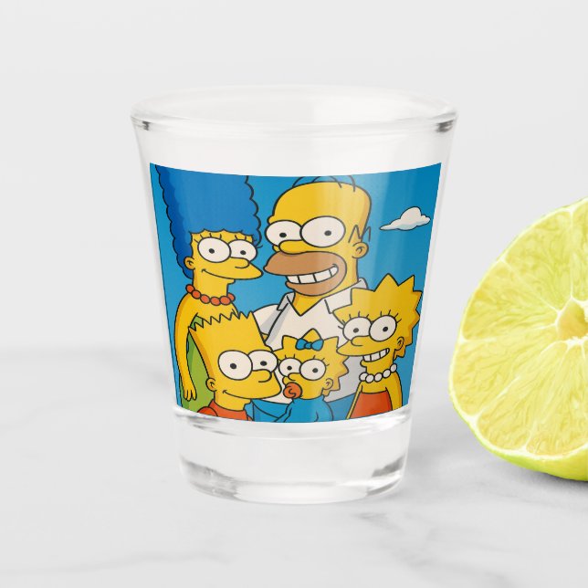 Verre A Shot Joyeux Simpsons Family Fun (Devant)