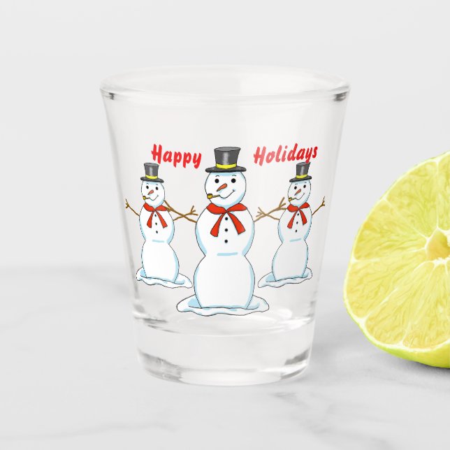 Verre A Shot Joyeux Snowmen Shot Glass (Devant)