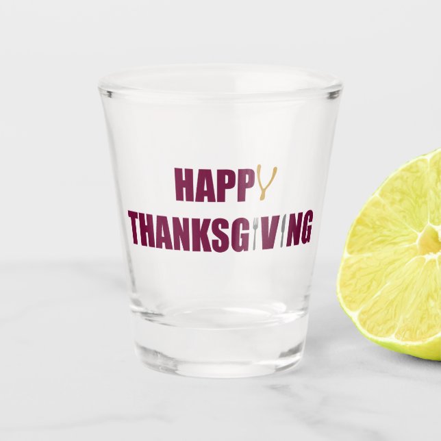 Verre A Shot Joyeux Thanksgiving (Devant)