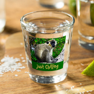 Verre A Shot Juste Chilling Vert Singe Imprimer Shot Verre
