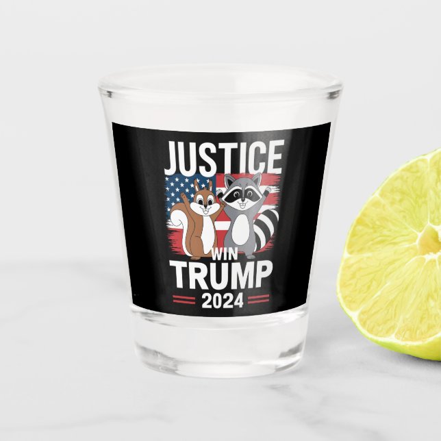 Verre A Shot Justice pour Peanut Win Trump 2024 (Devant)