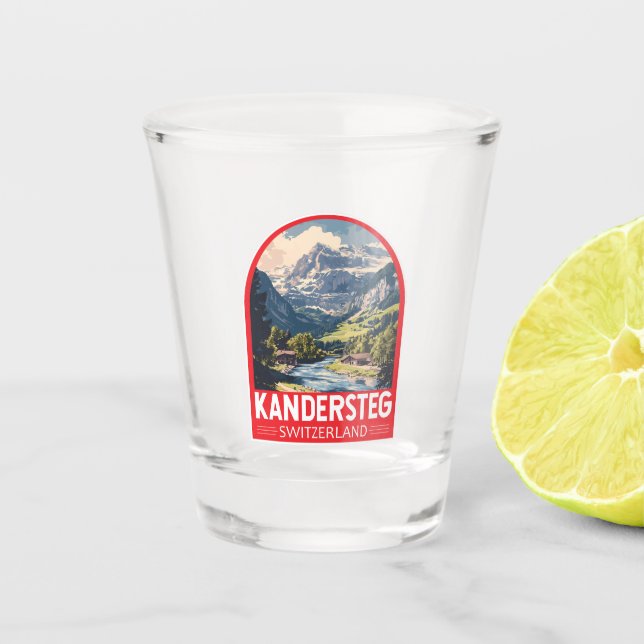 Verre A Shot Kandersteg Suisse Travel Art Emblem (Devant)