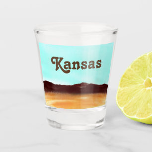 Verre A Shot Kansas L'État Du Tournesol Du Midwest