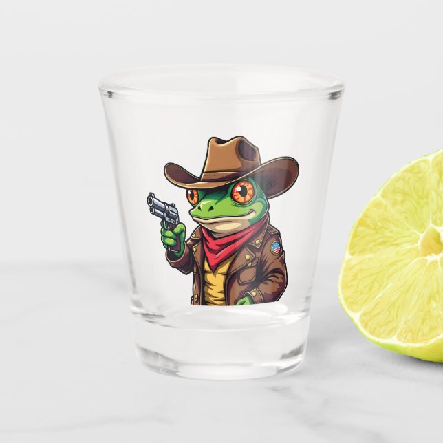 Verre A Shot Kawaii Drôle Cowboy Occidental Amateurs de grenoui (Devant)