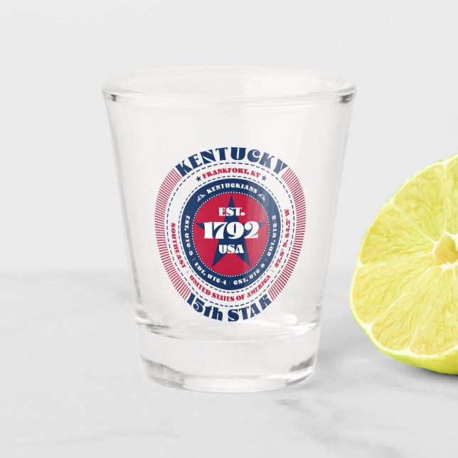 Verre A Shot Kentucky 15th Star Patriotic Shot verre (Devant)