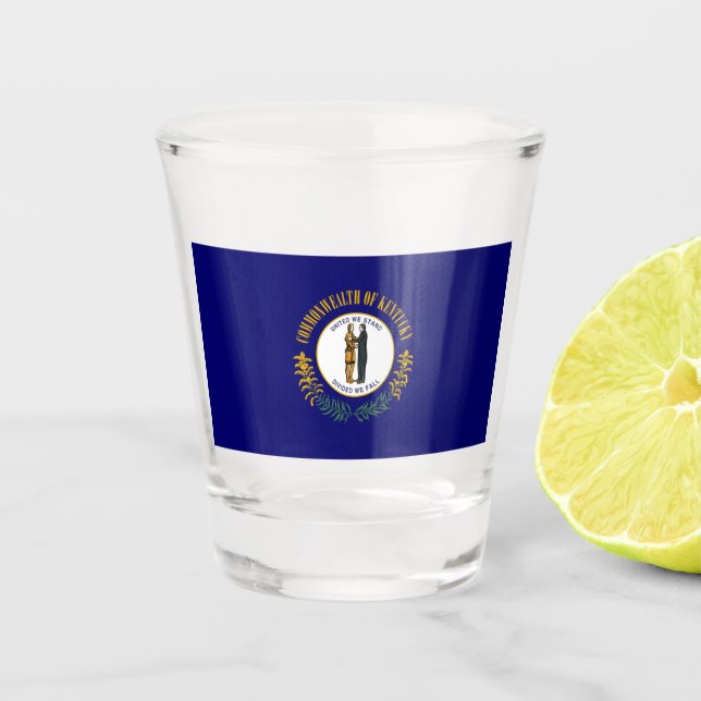Verre A Shot Kentucky : Commonwealth Bluegrass Drapeau de l'Éta (Devant)