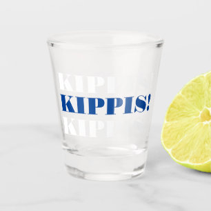 Verre A Shot Kipis bleu et blanc vitrage