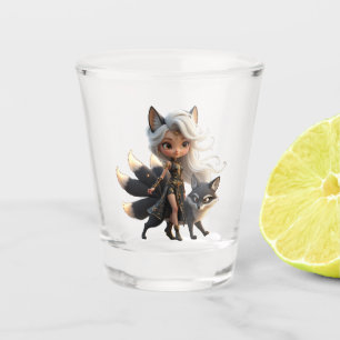 Verre A Shot Kitsune Céleste – Gardien des Quatre Queues.