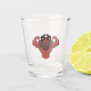 Verre A Shot Krampus Noël Flexion Musculaire Fitness Effrayant