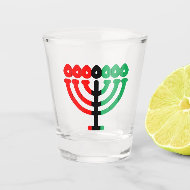 Verre A Shot Kwanzaa Joyeux KBG Porte-Bougies Kinara (Devant)