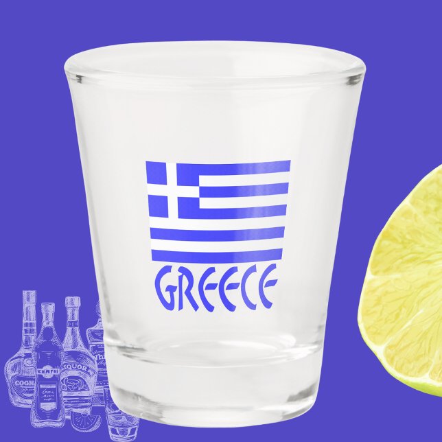 Verre A Shot La Grèce dans le drapeau bleu grec (Créateur téléchargé)